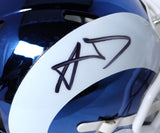 Aaron Donald Autographed Rams Chrome Speed Mini Helmet-Beckett W Holo *Black