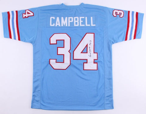Earl Campbell Signed Houston Oilers Jersey Inscribed "HOF 91" (JSA) 1979 MVP R.B