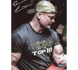 Devon Larratt Signed Unframed 8x10 Arm Wrestling Photo - Texas Top 10 Shirt