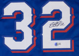 Evan Carter Signed Texas Rangers Jersey (Beckett) 2023 World Champion Outfielder