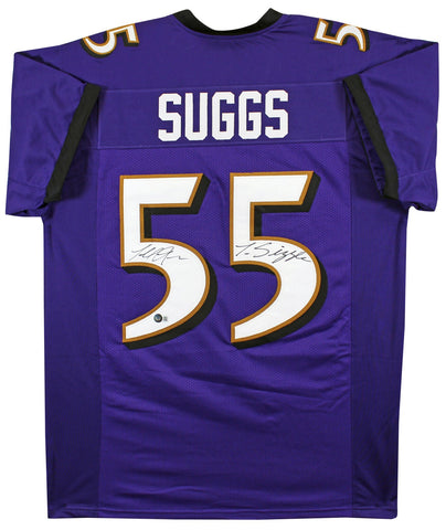 Terrell Suggs "T-Sizzle" Authentic Signed Purple Pro Style Jersey BAS Witnessed
