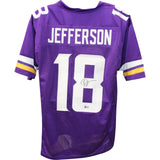 Justin Jefferson Autographed Pro Style XL Purple Jersey Beckett Witness 50140