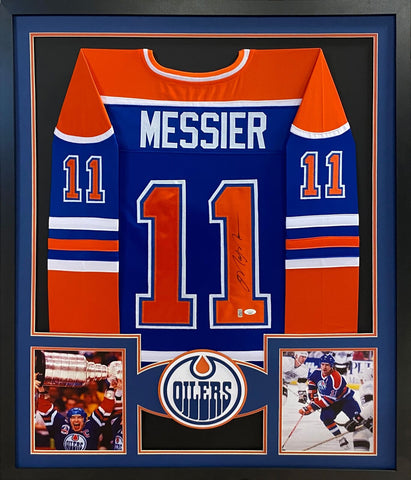 Mark Messier Autographed Signed Framed Edmonton Oilers Jersey JSA