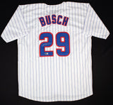 Michael Busch Signed Chicago Cubs Chi Town Pinstriped Jersey (Beckett) 1st Base