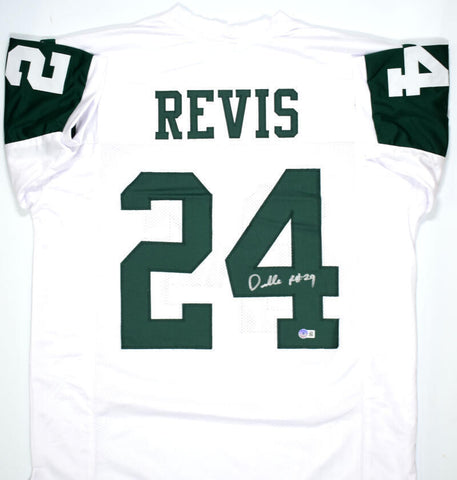 Darrelle Revis Autographed White Pro Style Jersey - Beckett W Hologram *Silver