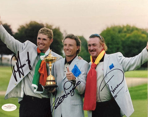 Harrington Langer Angel Jimene Signed 8x10 PGA Golf Photo JSA