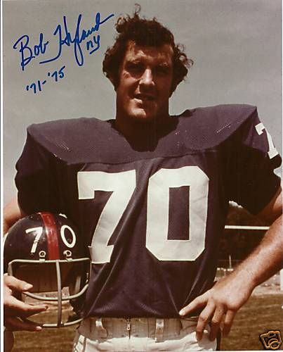 New York Giants BOB HYLAND #70 Signed 8x10 Photo #1 AUTO w/ '71-75