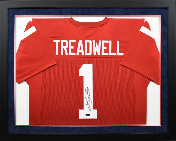 LAQUON TREADWELL AUTOGRAPHED OLE MISS REBELS #1 RED FRAMED JERSEY COA