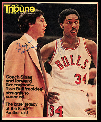 Jerry Sloan & David Greenwood Autographed 10x12 Magazine Photo Bulls 237850