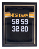 Lambert Ham Harris Bleier Signed Framed Custom Black Football Jersey JSA Holo