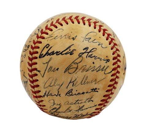 Lou Brissie, Dick Fowler Signed Signed 1949 Philadelphia Athletics Baseall - 28