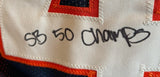 T.J. Ward Autographed Broncos Navy Jersey Inscribed "SB 50 Champs" - BAS COA