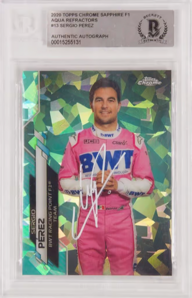 Sergio Perez Signed 2020 Topps Chrome Formula 1 Sapphire /99 - BGS Authentic