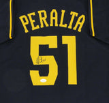 Brewers FREDDY PERALTA Signed Custom Replica Blue Jersey AUTO - JSA