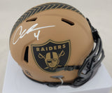 AIDAN O'CONNELL SIGNED RAIDERS SALUTE TO SERVICE SPEED MINI HELMET BECKETT QR
