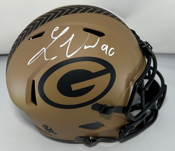 Packers LUKAS VAN NESS Signed Full Size 2023 SALUTE Replica Speed Helmet AUTO