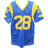 Marshall Faulk Autographed XL Pro Style TB Blue Jersey Beckett Witness 49285