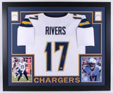 Philip Rivers Signed Los Angeles Chargers 35x43 Framed Jersey (Beckett COA)