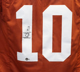 Vince Young Autographed/Signed College Style Orange Jersey Beckett 41181