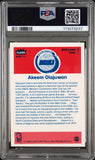 Magic Johnson Hakeem Olajuwon Signed 1986 Fleer Sticker #9 Card Auto 9 PSA Slab