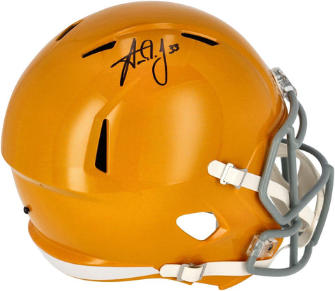 Aaron Jones Packers Signed 2021 Season Throwback Logo Replica Helmet