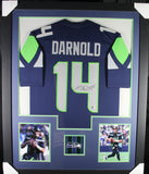 SAM DARNOLD (Seahawks blue TOWER) Signed Autographed Framed Jersey Beckett