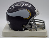 Mick Tingelhoff HOF Vikings Signed/Inscribed Mini Football Helmet JSA 212268