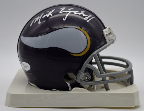 Mick Tingelhoff HOF Vikings Signed/Inscribed Mini Football Helmet JSA 212268