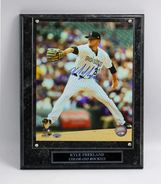 Kyle Freeland Autographed Colorado Rockies 8X10 Photo with Plaque LSM COA