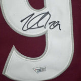 Autographed/Signed Nathan MacKinnon Avalanche Maroon Jersey Fanatics COA