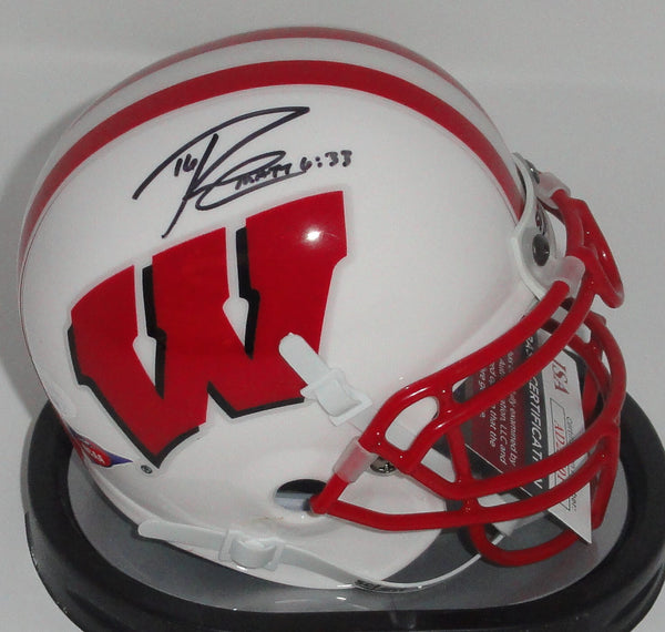 Badgers Quarterback RUSSELL WILSON Signed Schutt Mini Helmet AUTO - JSA