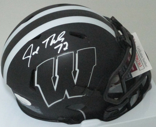 Badgers JOE THOMAS Signed Riddell ECLIPSE Speed Mini Helmet AUTO chof - JSA