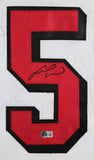 Fred Warner Authentic Signed White Pro Style Framed Jersey w/ Dropshadow BAS