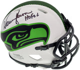 WARREN MOON AUTOGRAPHED SEAHAWKS LUNAR ECLIPSE WHITE MINI HELMET MCS HOLO 196471