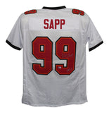 Warren Sapp Autographed/Signed Pro Style White XL Jersey HOF Beckett 39326