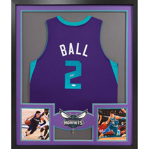 LaMelo Ball Autographed Signed Framed Charlotte Hornets Jersey JSA