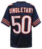 Mike Singletary (BEARS) Signed Navy Custom Football Jersey w/HOF'98 (JSA COA)