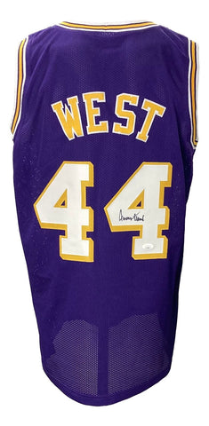 Jerry West Signed Purple Pro-Style Basketball Jersey JSA
