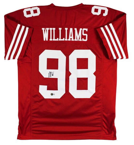 Mykel Williams Authentic Signed Red Pro Style Jersey Autographed BAS Witnessed