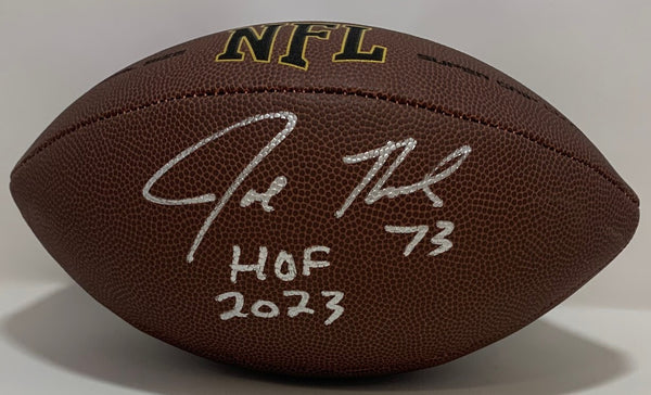 Browns JOE THOMAS Signed Wilson Replica Brown Football AUTO w/ "HOF 2023" - JSA