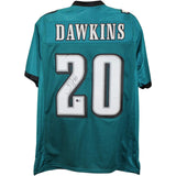Brian Dawkins Autographed/Signed Pro Style Green Jersey Beckett Witness 58597