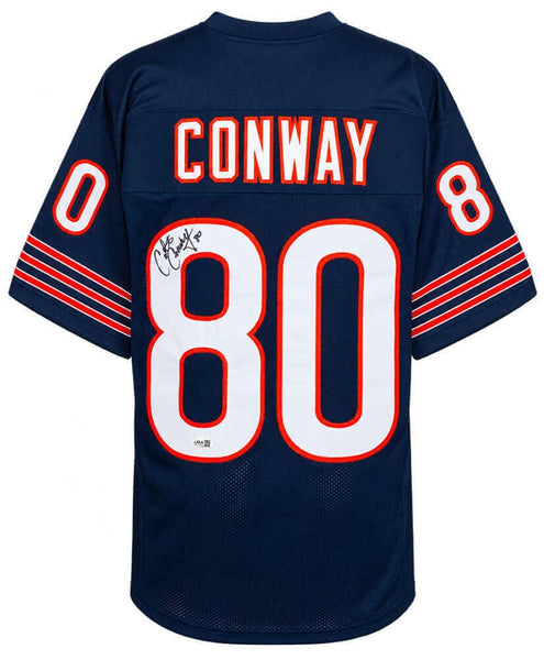 Curtis Conway (BEARS) Signed Navy Custom Football Jersey - (JSA COA)