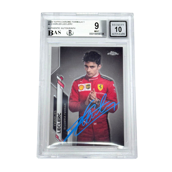 Charles Leclerc Signed 2020 Topps Chrome Formula 1 #4 - BGS 9 AUTO 10