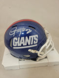 LAWRENCE TAYLOR SIGNED NEW YORK GIANTS COLOR RUSH SPEED MINI HELMET JSA QR