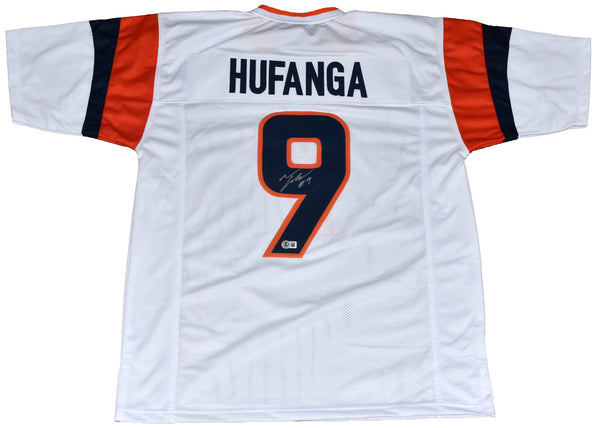 TALANOA HUFANGA AUTOGRAPHED DENVER BRONCOS #9 WHITE JERSEY BECKETT