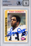 Tony Dorsett Autographed 1978 Topps #315 (Grade 10) BAS Slabbed 39931