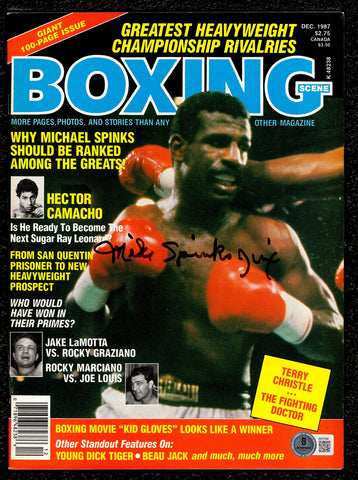 Michael Spinks "Jinx" Autographed Signed Magazine Beckett BAS QR #BM37869