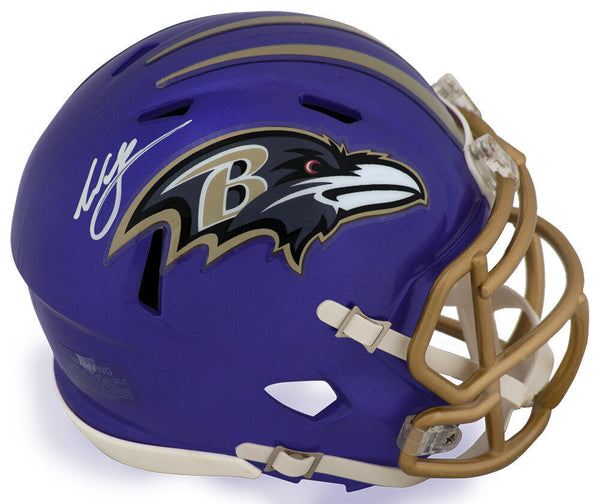 Willis McGahee Signed Ravens FLASH Riddell Speed Mini Helmet - (SCHWARTZ COA)