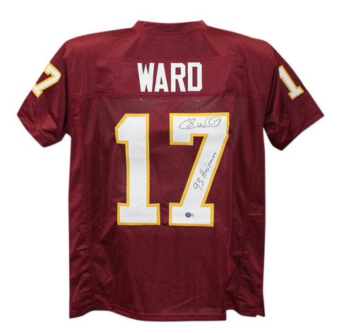 Charlie Ward Signed College Style Burgandy XL Jersey Heisman Beckett 39334