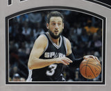 Marco Belinelli Signed Spurs 34x42 Framed Jersey "2014 NBA Champs!" (PSA Holo)
